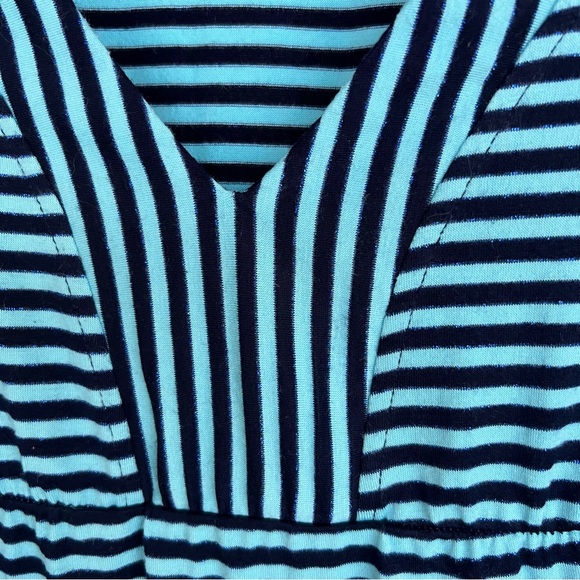Guess Woman’s Top Blue Striped A Line Fit with Tie Long Flare Sleeves Size M - Picture 6 of 12